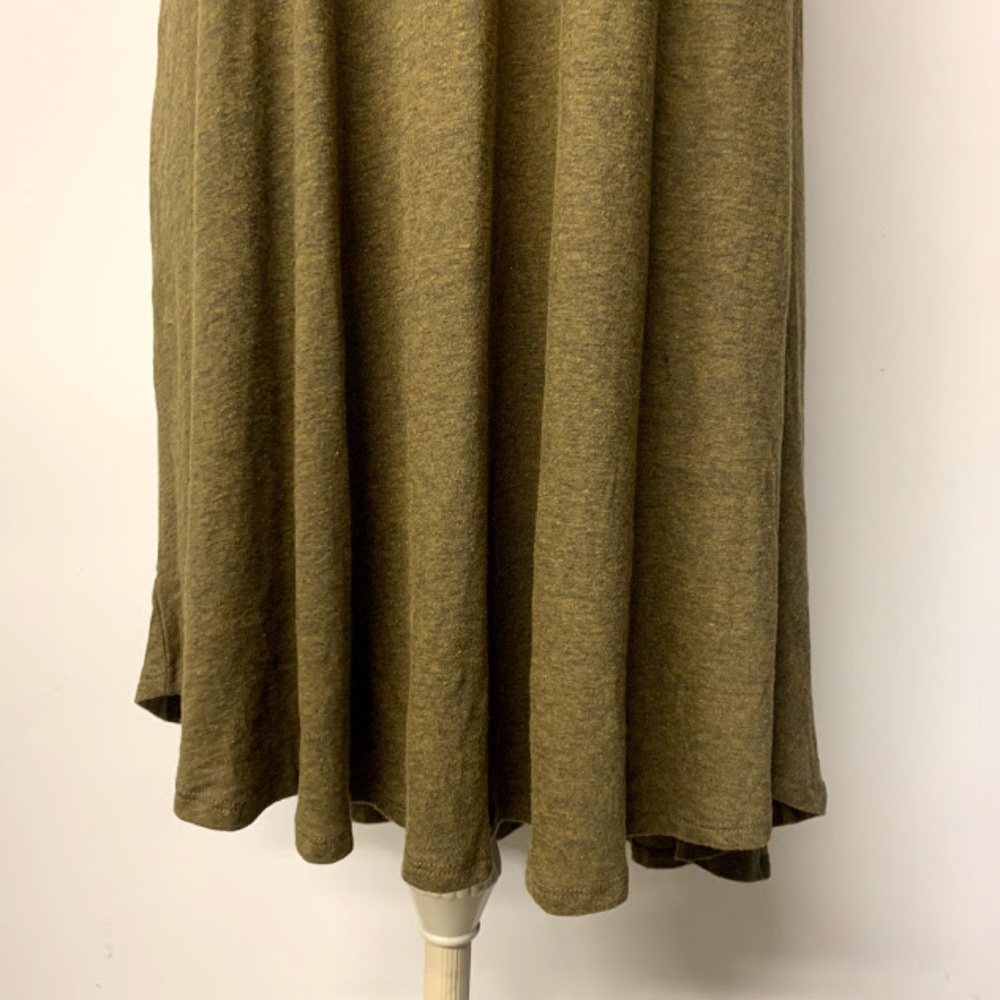 LuLaRoe Heathered Solid Army Green Carly Dress - Picture 4 of 7